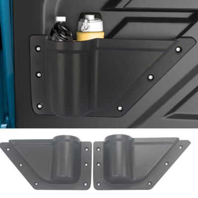 Front Door Storage Box Water Cup Holder Storage Box Black Storage Box Interior Accessories for 2021-2022 Ford Bronco 2PCS