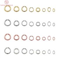 (3622) 50PCS 24K Gold Color Real Silver Color Plated Brass Jump Rings Split Rings Jewelry Finding Earrings Accessories Wholesale