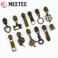 10/20/50Pcs 5# Brass Zipper Slider for Nylon Zips Luggage Tape Zippers Puller Lock Head Repair Bag Clothes Decorative Zip Pull Door Hardware Locks Fab