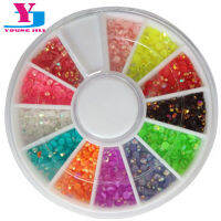 1000ชิ้น5 3D เล็บ Rhinestone ที่มีสีสัน DIY เล็บศิลปะตกแต่งอะคริลิคริสตัล3มิลลิเมตรหินความงาม Accessorios