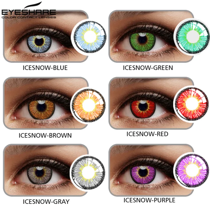 NEW~[COD&Spot]RED PURPLE GOLD BLUE~ICESNOW 2pcs Doll Eye Contact Lenses  Cartoon Naruto Elf Cosplay Lens for Eyes Cosmetic Halloween Contacts   | Lazada PH