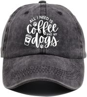 All I Need Is Coffee and My Dogs Hat Dog Dad Mom Baseball Cap Coffee Life Adjustable Distressed Denim Cap