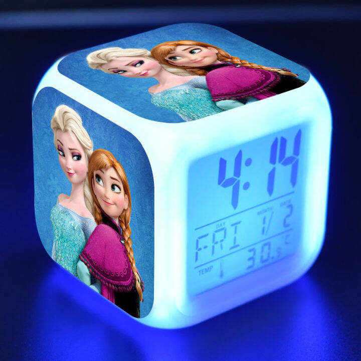 worth-buy-นาฬิกานาฬิกาปลุกดิจิตอล-reloj-despertador-ของเล่นเด็กนาฬิกาปลุกรูปการ์ตูน-elsa-anna-โต๊ะไฟปลุกอิเล็กทรอนิกส์-reveil-wekker