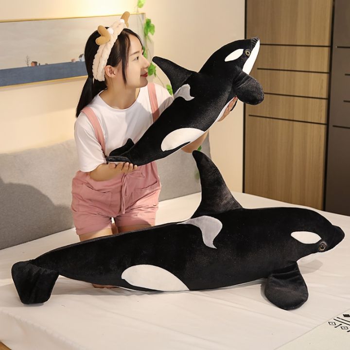 orca-ของเล่นตุ๊กตาวาฬเพชฌฆาตดำเหมือนจริงตุ๊กตาผ้าปลาใหญ่ฉลามยัดไส้-binatang-laut-ของขวัญวันเกิดเด็ก