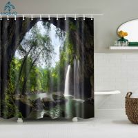 Flower Tropical Plants Palm Trees Floral Shower Curtain Bathroom Set Waterproof Polyester Bath Curtain with Hooks