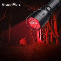 Portable 3-Modes High Power Red Flashlight 600lm 3w LED Red Light Waterproof 18650 Battery Lantern Torch For Cycling Hunting