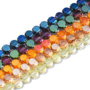 5Strand Electroplate Transparent Glass Beads Strands AB Color Plated