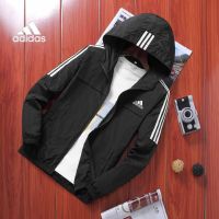 【ของแท้อย่างเป็นทางการ】กระเป๋าadidas official store เสื้อแจ็คเก็ตหนังบางกับหมวกกันน็อค