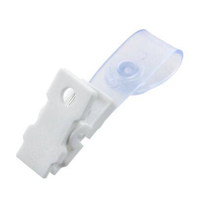 20 Pcs Plastic ID Card Name Tag Holder Badge Strap Clip White Clear