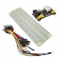 №﹍ 3pcs/Lot 3.3V/5V MB102 Breadboard power module MB-102 830points Solderless Prototype Bread board kit 65 Flexible jumper wires