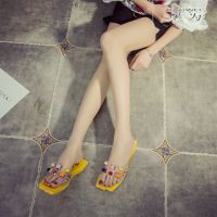 【READY STOCK】Womens Summer Knitted Sandals Flat Flip-flops Slippers