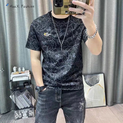 HuaX Men Short Sleeves T-Shirt Summer Breathable Fashion Round Neck Pullover Tops Casual Slim Fit Shirt