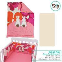 toTs - 240102 European set - Joy Rabbits Pink - Bedding set ชุดเตียงเด็ก 3 ชิ้น ลายกระต่ายชมพู