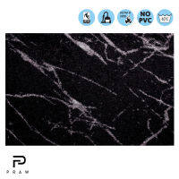 พรมแต่งบ้าน พรมปูพื้น ดักฝุ่นกันลื่นในผืนเดียว Marble Black #PRAW / size: 110x175 cm