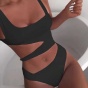 Women s Solid Bakini One Piece Of Hollow Out Swimsuit Ladies Bikini Summer thumbnail