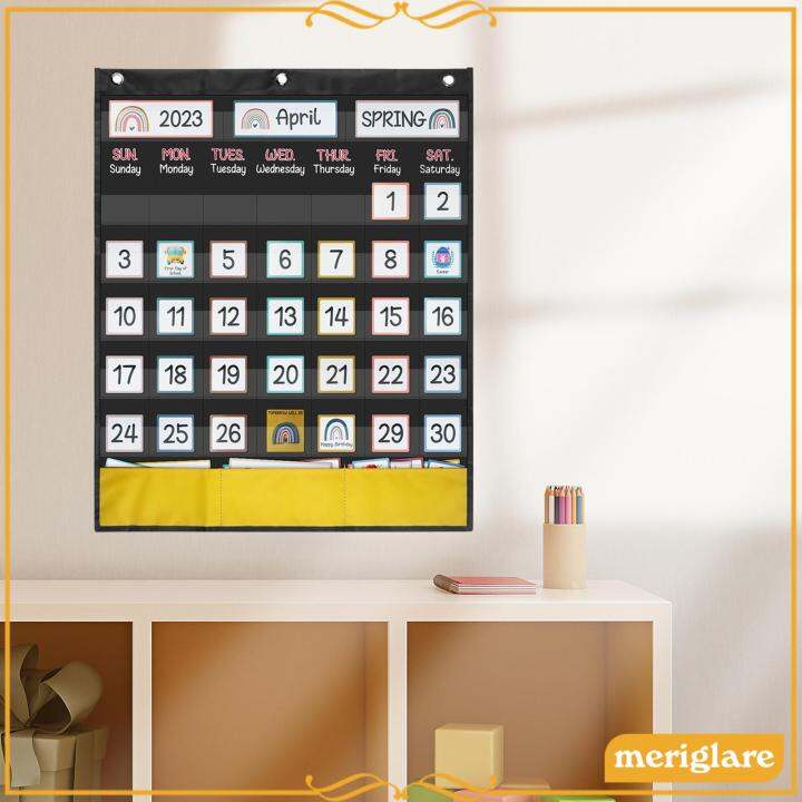 Meriglare Calendar Pocket Chart Classroom Calendar For Teachers Home
