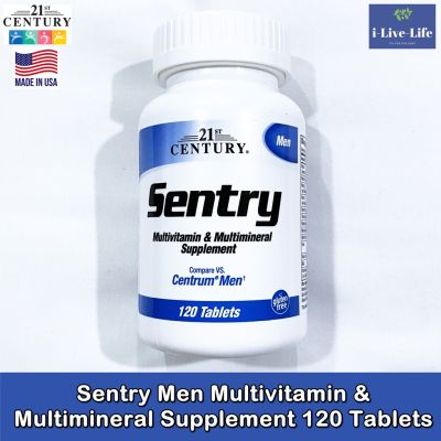 วิตามินและแร่ธาตุรวม 26 ชนิด สำหรับผู้ชาย Sentry Men Multivitamin &amp; Multimineral Supplement 120 Tablets - 21st Century