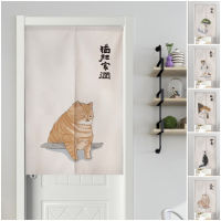 Fashion 2023 Customize Lucky Cat Door Curtain Japanese Style Doorway Curtain Room Partition for Kitchen Long Curtain Home Decoration Whole Piece Half Door Curtain Velcro Tape