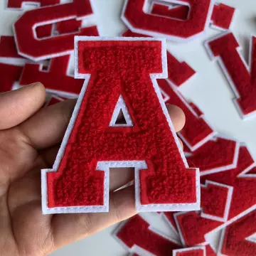 Large White Letters Chenille Embroidered Iron on Patch Applique Diy Name  Badge Alphabet Patches for Kid Clothing Bag Accessories 