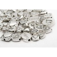 Mix Size Heart Shaped Metal Spacer Beads Charm Zinc Alloy Beads Jewelry Making Connector DIY celet Accessories