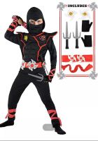 HomeSik Muscle Ninja Costume for Kids Halloween Fantasy Cosplay Costume for Kids Boys with 2pcs Dagger &amp; 2pcs Darts