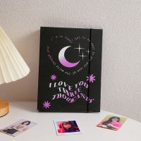 New Arrival A5 Binder Ring Hard Cover Collect Book Pearl Heart Journal Refills Bandage Postcards Sticker Organizer  Photo Albums