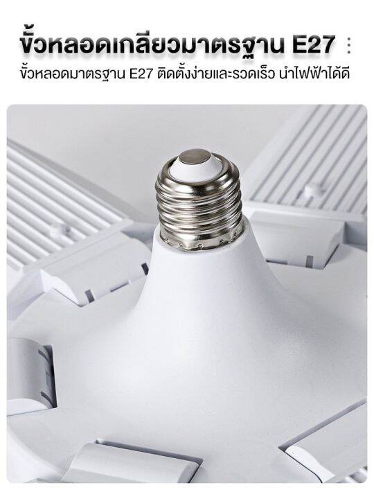 หลอดไฟทรงใบพัด-หลอดไฟ-led-ktm-kt5190-190w-พับได้-fan-blade-led-bulb-ขั้ว-e27-สว่างทั่วถึง-แสงสีขาว-แบบ-1-ไฟกลม-6-ใบพัด-ดีไซน์ทันสมัย-ติดตั้งรวดเร็ว