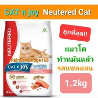 CAT n joy Neutered Cat 1.2kg แค็ทเอ็นจอย อาหารแมวโต ทำหมัน รสแซลมอน ถุงขนาด 1.2 กิโลกรัม