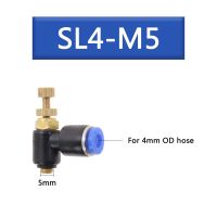 SL 4 6 8 10 12Mm การเชื่อมต่อที่รวดเร็วฟิตติ้งนิวเมติกส์ M5 "1/8" 1/4 "3/8" 1/2การควบคุมความเร็วของอากาศอุปกรณ์อุปกรณ์ติดตั้งท่อและวาล์วปีกผีเสื้อ