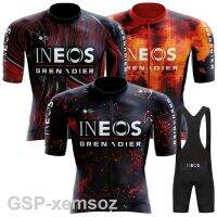 2023ขายดี ● ชุดเสื้อเจอร์ซีย์นักปั่น Ineos Grenadier MTB ชุดวิ่งแข่งแขนสั้นชุดขี่กลางแจ้ง