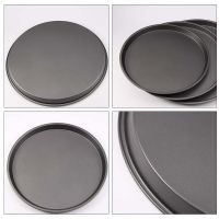 9/10/11/12-Inch Non-Stick Pizza Pan Carbon Steel Oven Tray Shallow Round Plate Roasting Tin Kitchen Baking Tools Bakeware