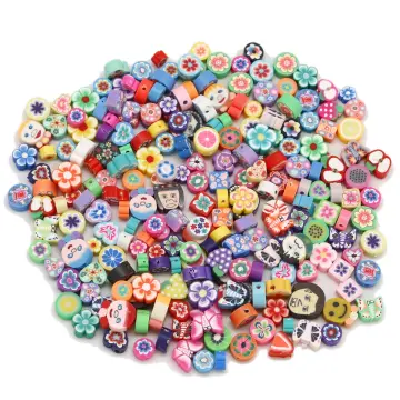 350pcs/Strip 4/6mm Mix Flat Round Polymer Clay Beads Chip Disk Loose Spacer  Handmade Beads for Jewelry Making DIY Boho Bracelets