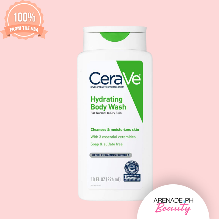 CeraVe Hydrating Body Wash for Normal to Dry Skin Cleanses