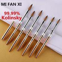 MIFANXI 99.99 Kolinsky Metal Nail Art Sculpture Carving Brush Liquid Powder Flower Drawing Design Painting Pen