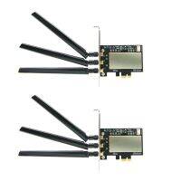 2X for Broadcom Bcm94360CSAX Bcm943602CS Bcm94331CSAX WLAN Card Desktop PCI-E Converter Adapter + Antenna