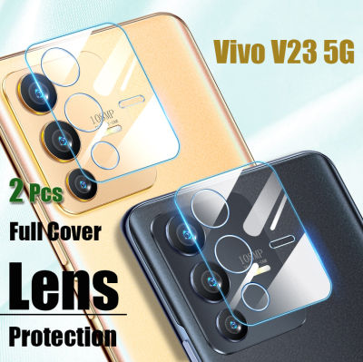 2ชิ้นกระจกนิรภัยด้านหลังสำหรับ Vivo V23 5G อุปกรณ์ป้องกันเลนส์กล้องสำหรับ VIVO V23 5G เชื่อมต่อกับรถยนต์ได้ครอบคลุมทั้งหมด9H 3D ฟิล์มเลนส์แบบโค้ง
