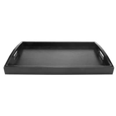 【YF】 Serving Tray Large Wood Rectangle Food Butler Trays with Handles to Grip xqmg  Storage Organii