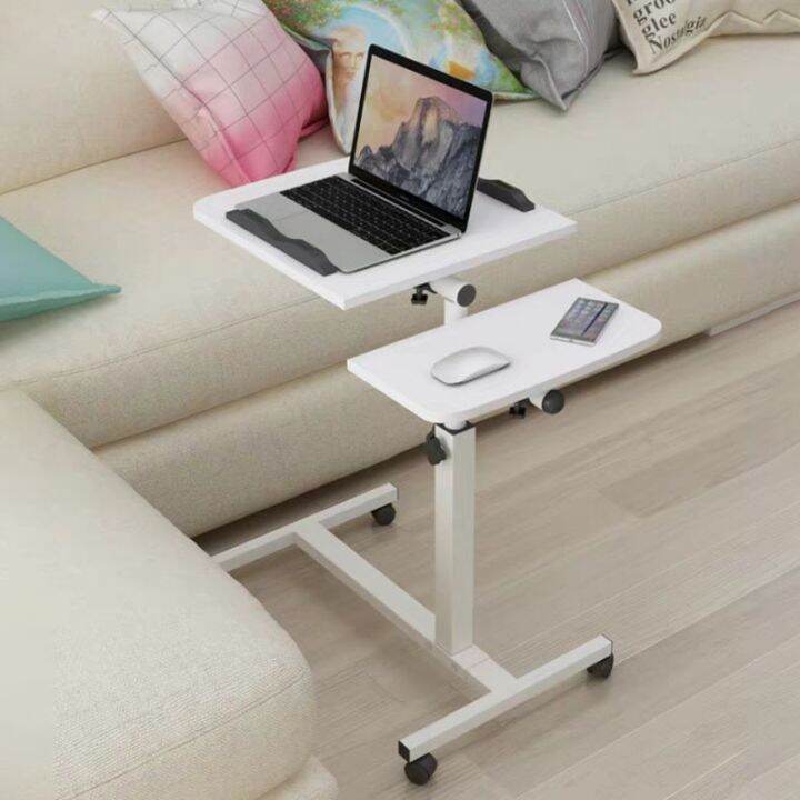 Upgraded Foldable bedside table With 4 brake wheels Adjustable height ...