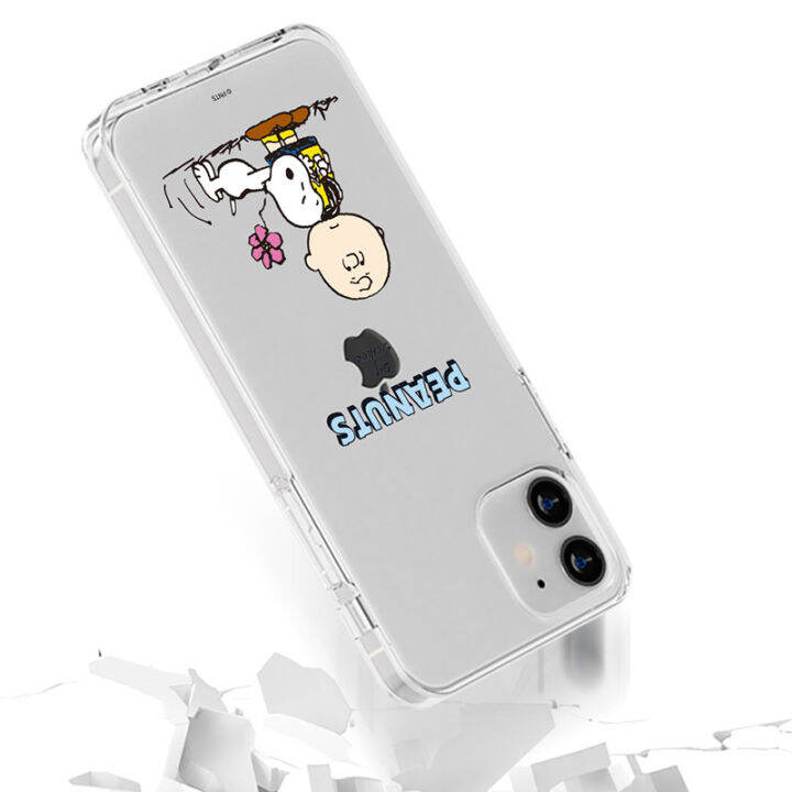 เคสโทรศัพท์น้ำหนักเบาสำหรับ15-apple-14ใส-snoopy-anti-drop-13-promax-soft-iphone-12-iphone-15-couple-11