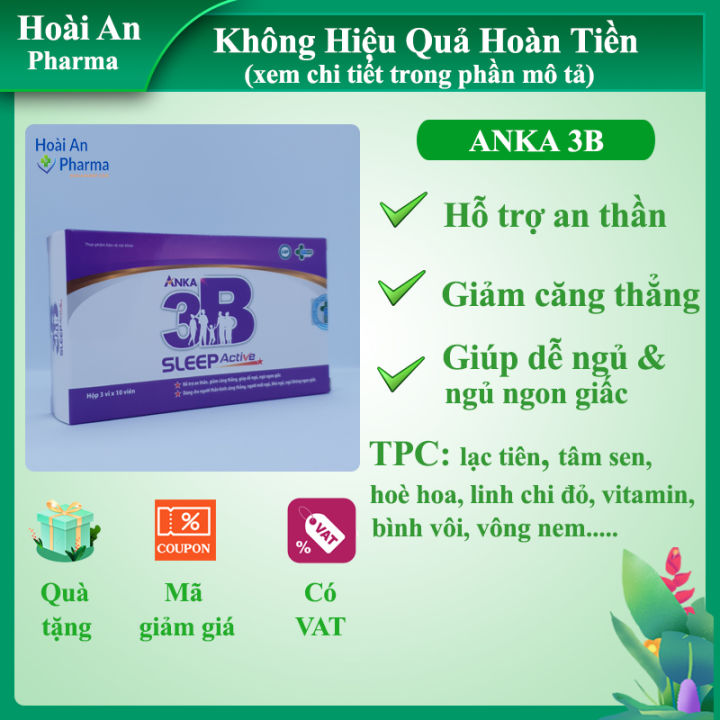 Viên Uống An Thần Anka 3b Giúp Ngủ Ngon Chấm Dứt Triệu Trứng Mất Ngủ Khó Ngủ Ngủ Không Ngon 