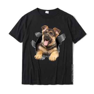 German Shepherd Torn Cloth -German Dog Lover Dog Owner Puppy Normal Cotton Men Tops Shirt Design High Quality Top T-Shirts