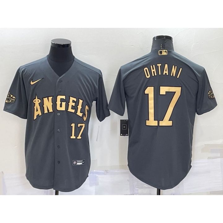 Mike Trout Black & Gold Los Angeles Angels Baseball Jersey