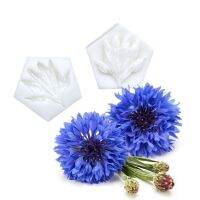 【YF】 2pcs/set Mini Cornflower Petal Veiner Silicone Sugarcraft Mold Resin Tools Cupcake Baking Mould Fondant Cake Decorating