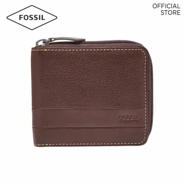 Fossil Lufkin Brown Zip Bifold Wallet SML1689201 | Lazada