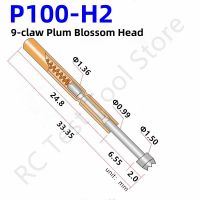 【LZ】 100PCS P100-H2 33.35mm 9-claw Plum Blossom Head Test Pin Dia 1.50mm Needle Spring Test Probe P100-H Dia 1.36mm Test Pogo Pins