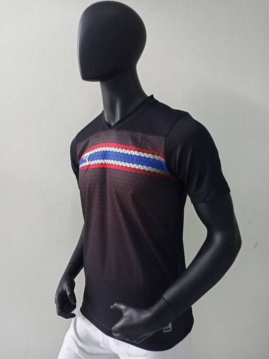 เสื้อกีฬา-ยี่ห้อ-real-rax003-สีดำ-ลายธงชาติไทย