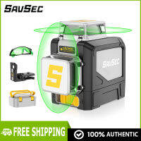 Savsec ปรับระดับตัวเอง 8 ระดับเลเซอร์ 360 °ลำแสงสีเขียวในร่มและกลางแจ้งโหมดพัลส์ระดับเลเซอร์