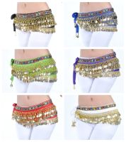 hot【DT】 New Belly Hip Scarves Dancing Waist Belts Gypsy Costume Accessories Fringe Wrap Coins Scarf