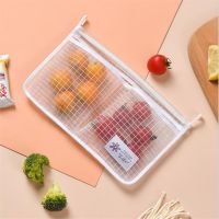 Creative Kitchen Refrigerator Hanging Mesh Storage Bag Household Classification Two Compartment Storage Bag