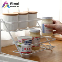 AIMEI ชั้นเก็บของเหล็ก2ชั้น,สำหรับใช้จัดเก็บซอสในห้องครัวห้องน้ำ